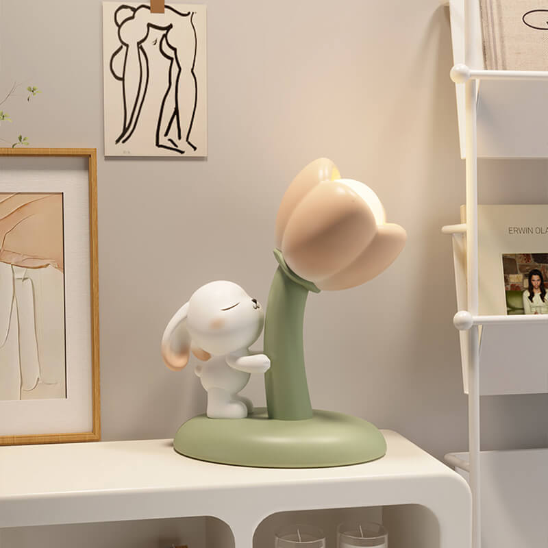 Lighteme Tulip Flowers Bunny Table Lamp