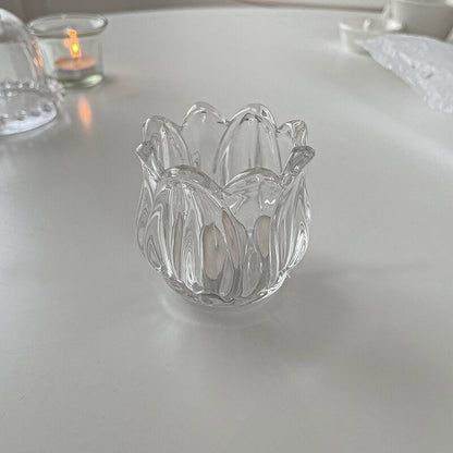 Bougeoir en verre tulipe Lighteme