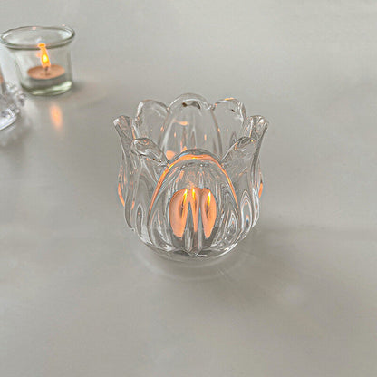 Bougeoir en verre tulipe Lighteme