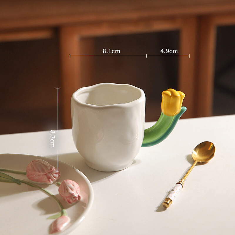 Lighteme Tulip Handle Ceramic mug