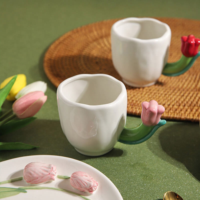 Lighteme Tulip Handle Ceramic mug