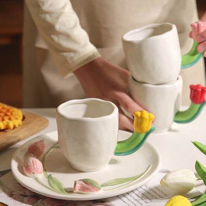 Lighteme Tulip Handle Ceramic mug