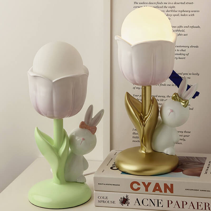 Lampe de table en résine Tulip Rabbit