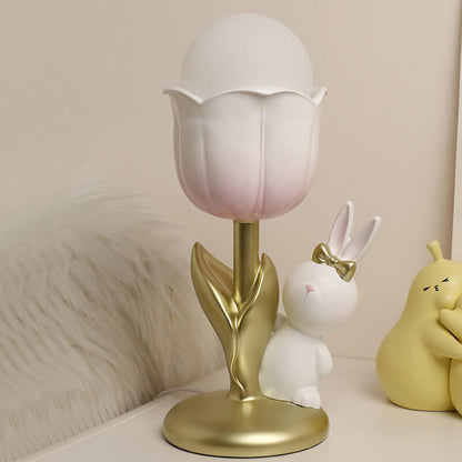 Lampe de table en résine Tulip Rabbit