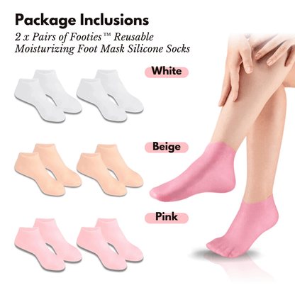 Lighteme Wiederverwendbare feuchtigkeitsspendende Fußmaske aus Silikonsocken | 1 PAAR KAUFEN, 2 PAARE ERHALTEN