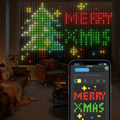 Lighteme Lichtervorhang mit buntem Muster