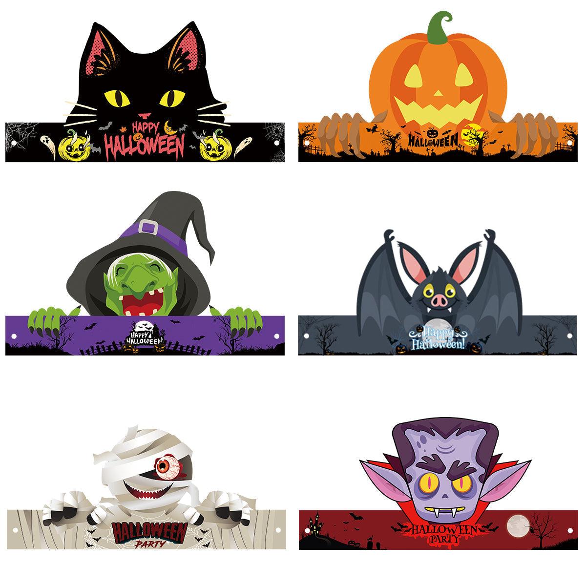Ensemble de 6 chapeaux ou bandeaux en papier pour Halloween Lighteme