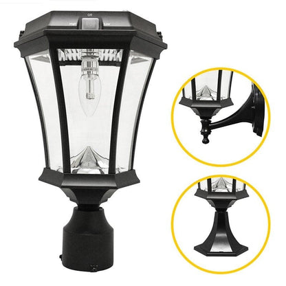 Lighteme Solar-Laternenpfahlleuchten – Solarlampe mit Glühbirne – 3-Wege-Montierung