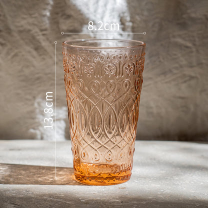 Lighteme Perlglanz-Glasbecher im Vintage-Stil mit Prägung