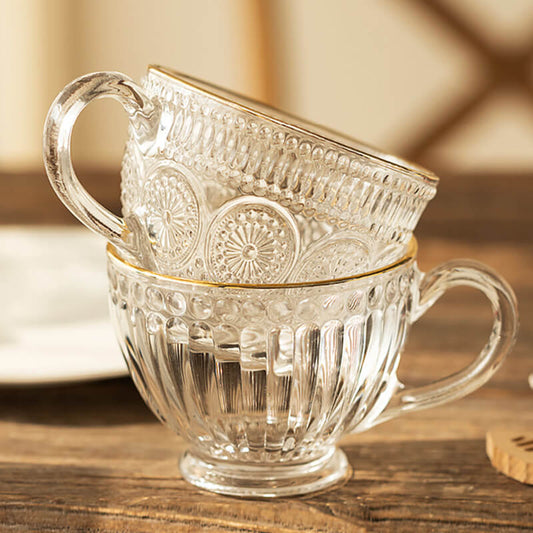 Lighteme Vintage-Glasbecher mit Prägung