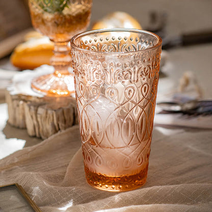 Lighteme Perlglanz-Glasbecher im Vintage-Stil mit Prägung