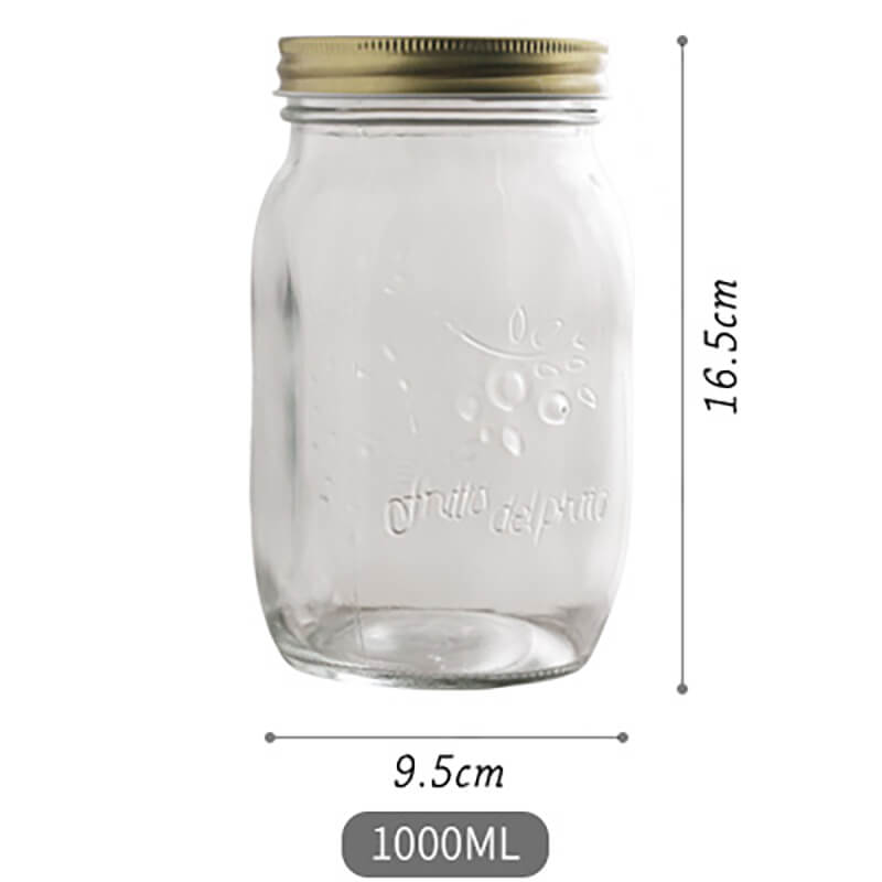 Bocal de rangement en verre gaufré vintage Lighteme