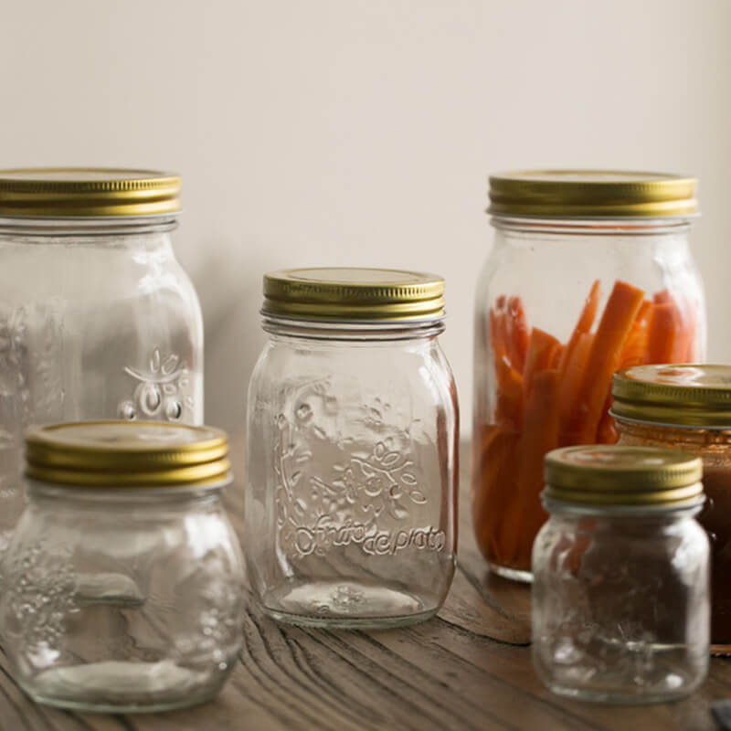 Bocal de rangement en verre gaufré vintage Lighteme