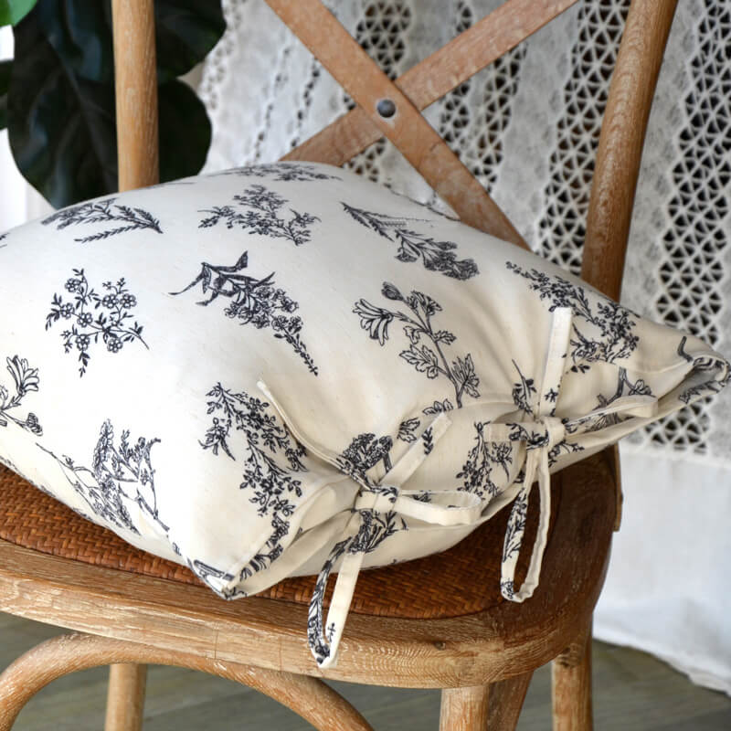 Lighteme Sofakissenbezug mit Vintage-Strichzeichnung und Blumenmotiv