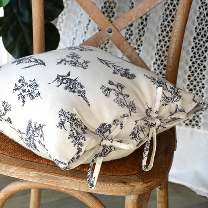 Lighteme Sofakissenbezug mit Vintage-Strichzeichnung und Blumenmotiv