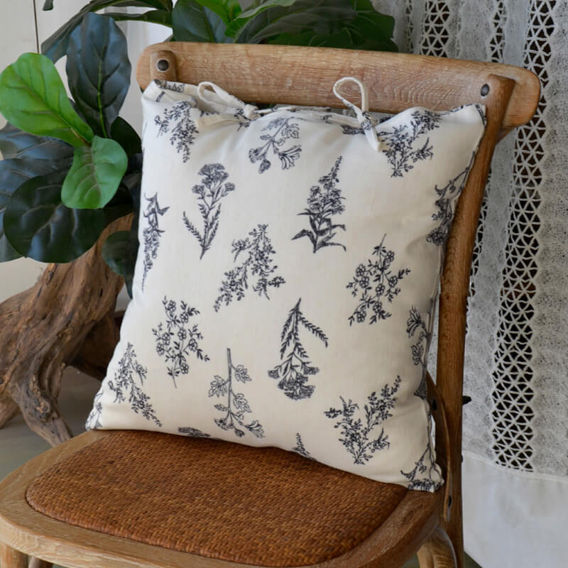 Lighteme Sofakissenbezug mit Vintage-Strichzeichnung und Blumenmotiv