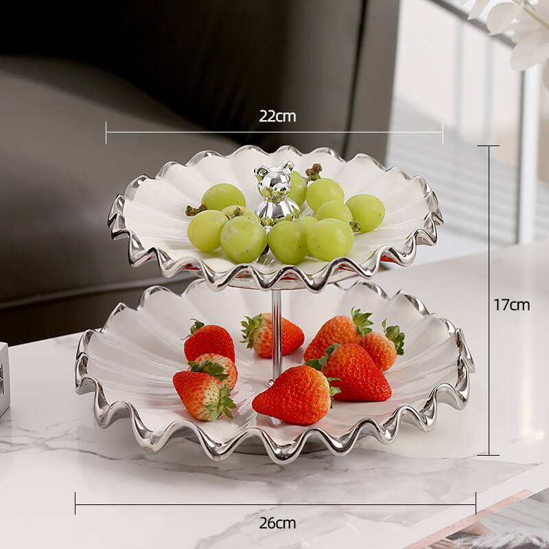 Lighteme Dessertständer in Wasserwellenform, mehrschichtig