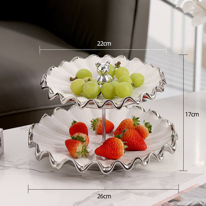 Lighteme Dessertständer in Wasserwellenform, mehrschichtig
