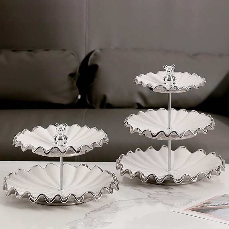 Lighteme Dessertständer in Wasserwellenform, mehrschichtig