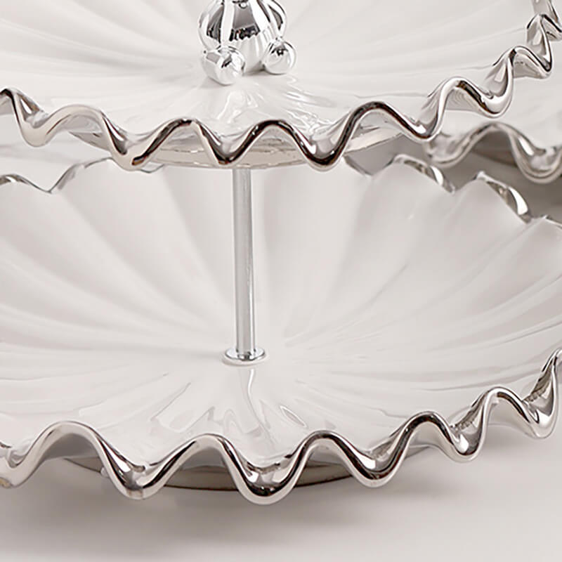 Lighteme Dessertständer in Wasserwellenform, mehrschichtig