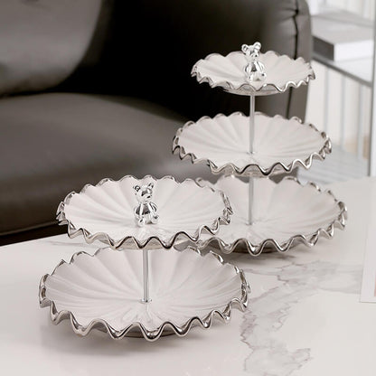 Lighteme Dessertständer in Wasserwellenform, mehrschichtig