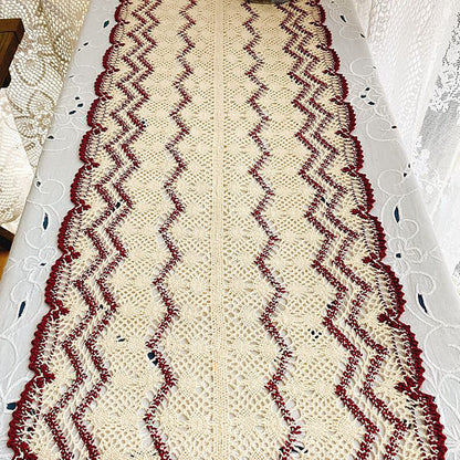 Lighteme Wave Hollow Macrame Table Runner