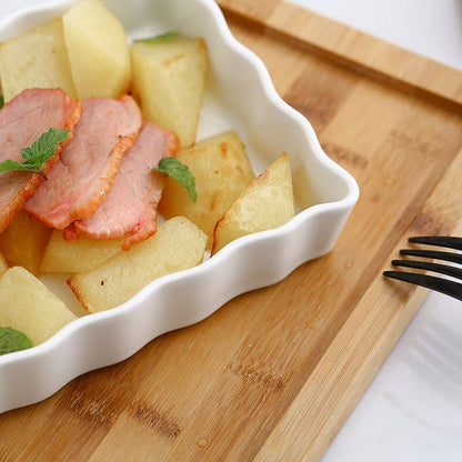 Plat de cuisson carré ondulé en céramique Lighteme