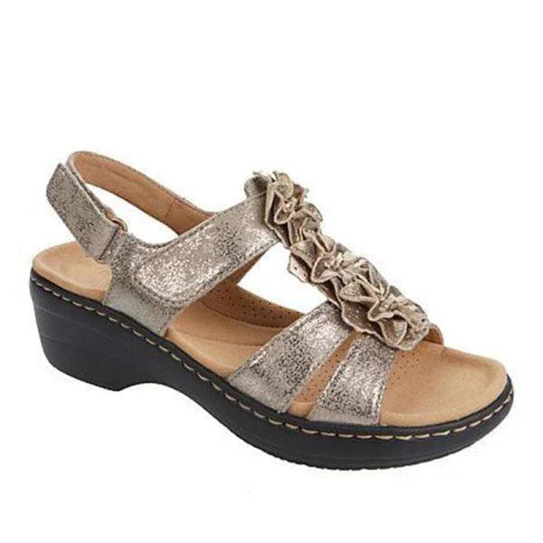 Lighteme Flache Sandalen mit Blumenmuster