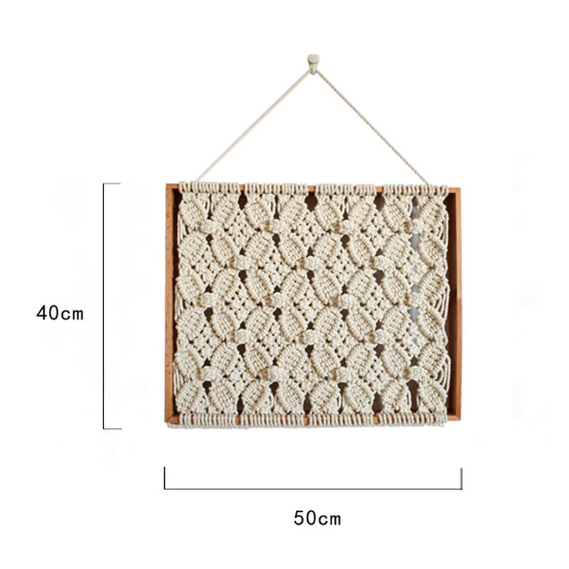Tenture murale tissée avec cadre en bois Lighteme