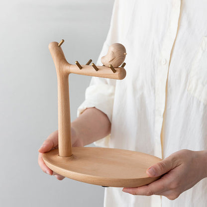 Étagère de rangement de bureau en bois Lighteme en forme d'oiseau