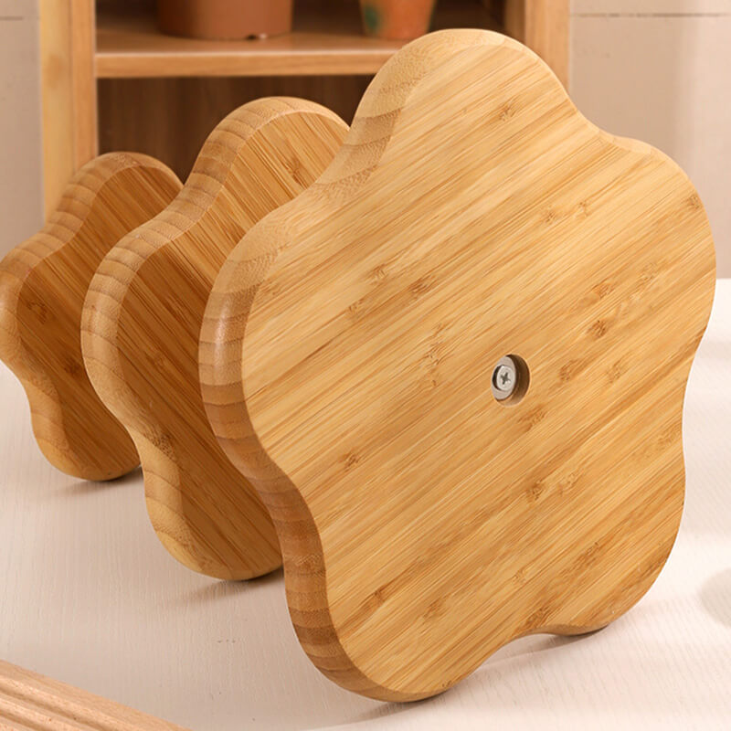 Lighteme Dessertständer aus Holz in Blumenform, mehrschichtig