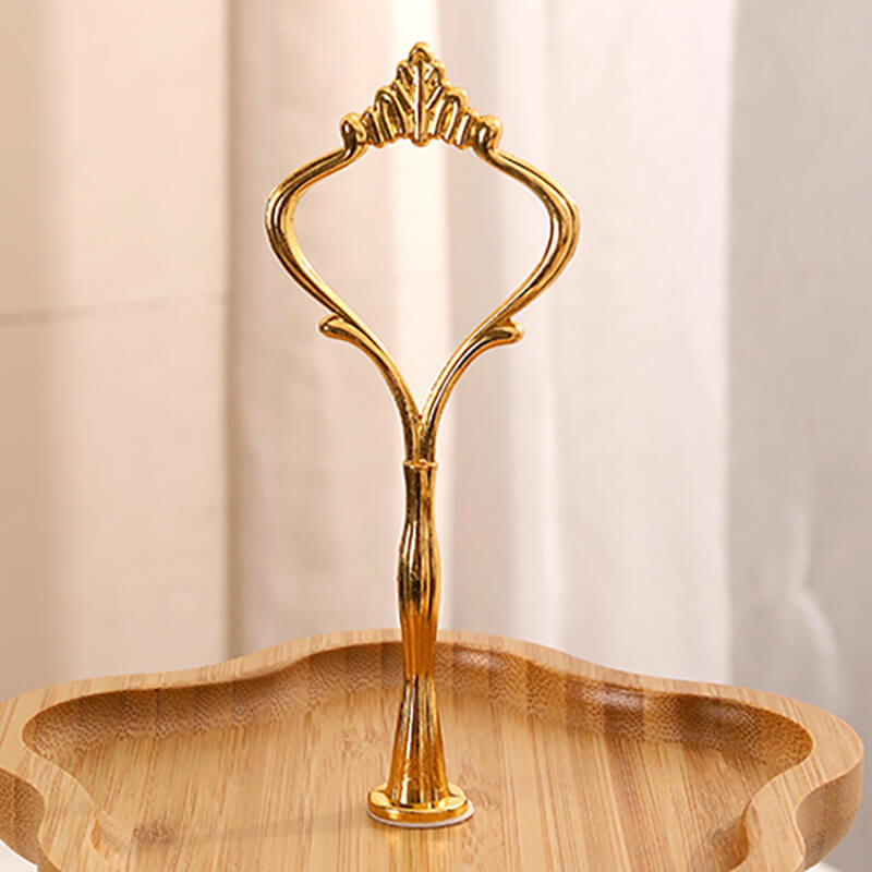 Lighteme Dessertständer aus Holz in Blumenform, mehrschichtig