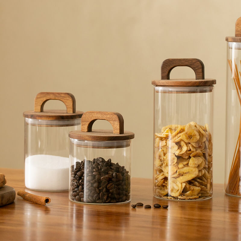 Lighteme Vorratsglas mit Holzgriff