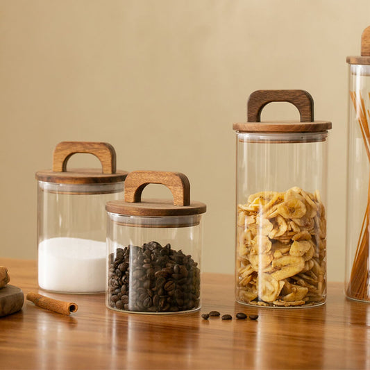 Lighteme Vorratsglas mit Holzgriff