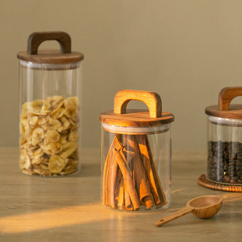 Lighteme Vorratsglas mit Holzgriff