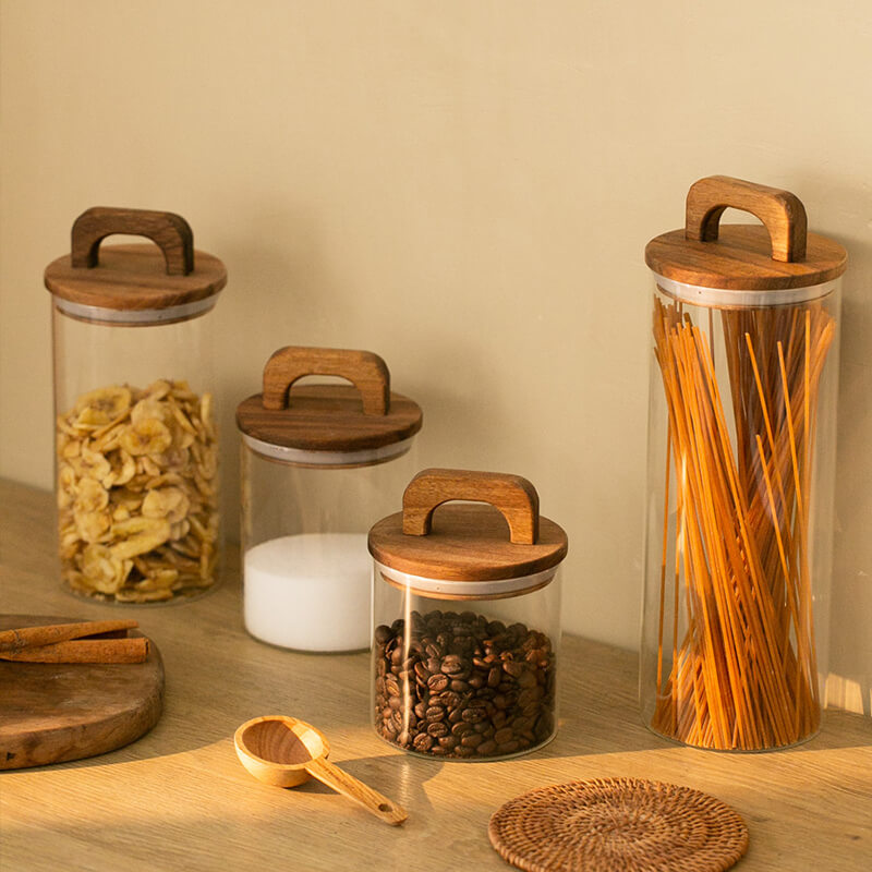 Lighteme Vorratsglas mit Holzgriff