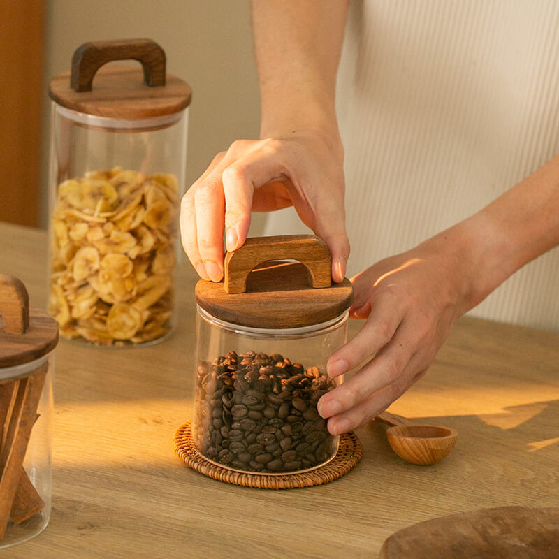Lighteme Vorratsglas mit Holzgriff