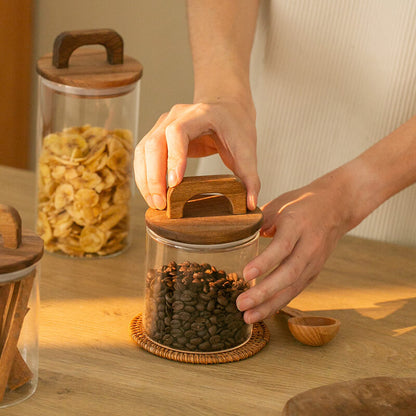 Lighteme Vorratsglas mit Holzgriff