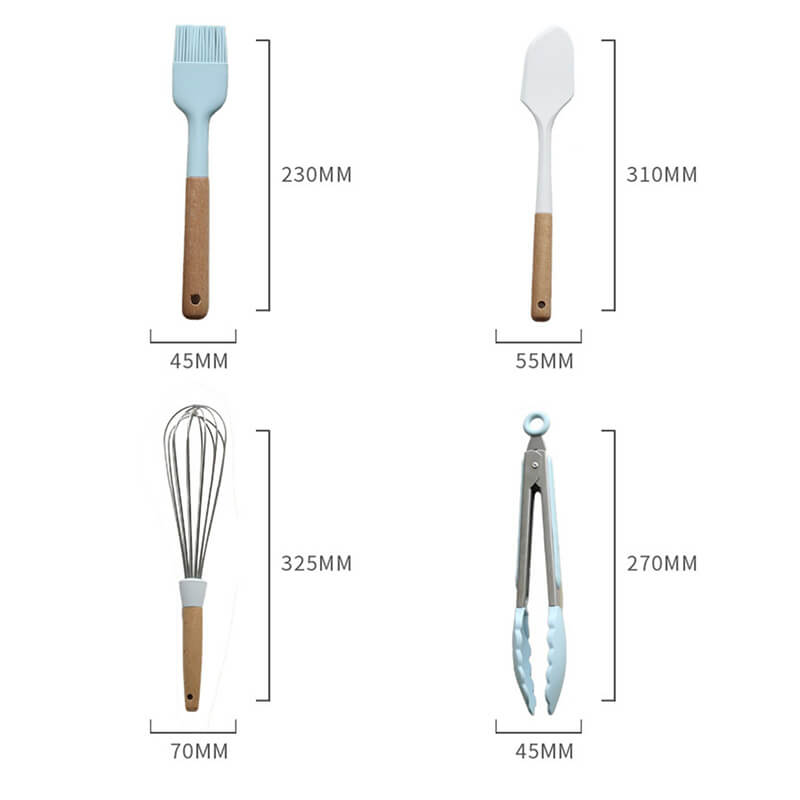 Lighteme Wooden Handle Silicone Baking Set