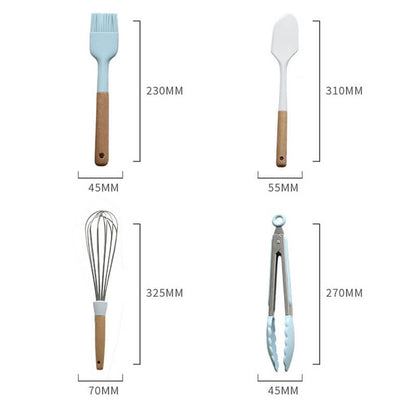 Lighteme Wooden Handle Silicone Baking Set
