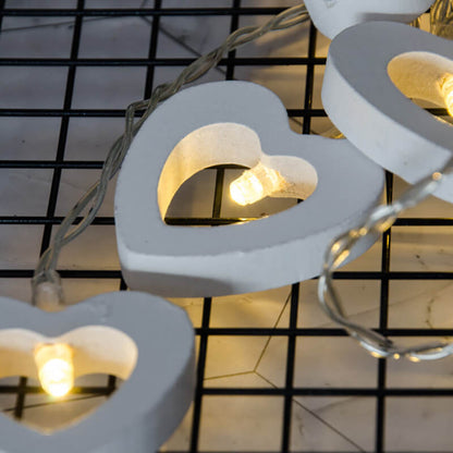 Lighteme Lichterkette in Herzform aus Holz