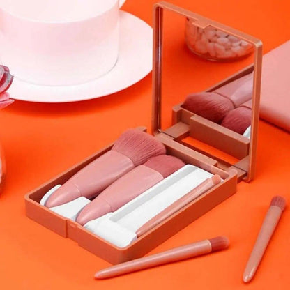 Lighteme 5-in-1-Make-up-Pinsel-Set mit Spiegel