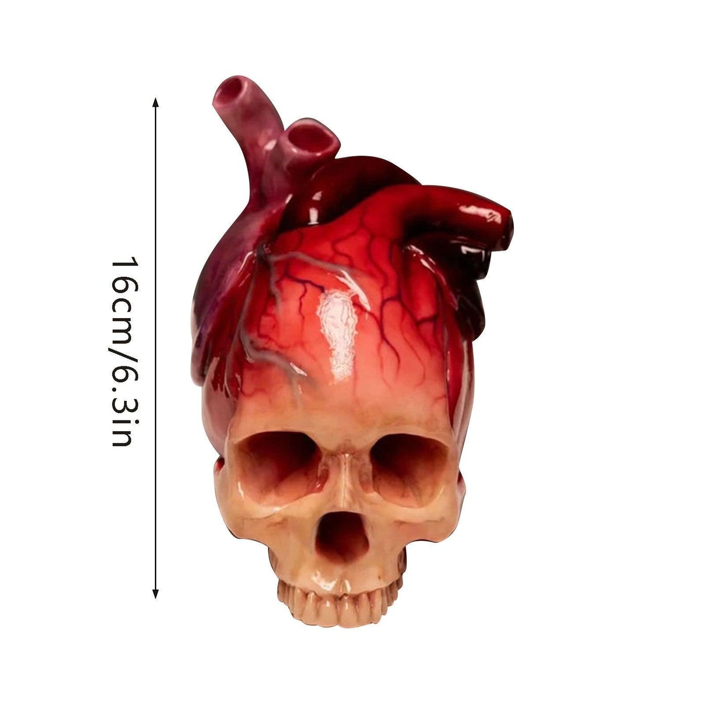 Sculpture réaliste de crâne en forme de cœur pour Halloween de Lighteme