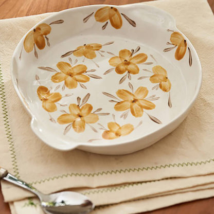 Vaisselle de cuisson en céramique à fleurs jaunes Lighteme