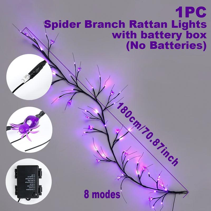 Guirlande lumineuse Halloween en forme d'araignée violette Lighteme