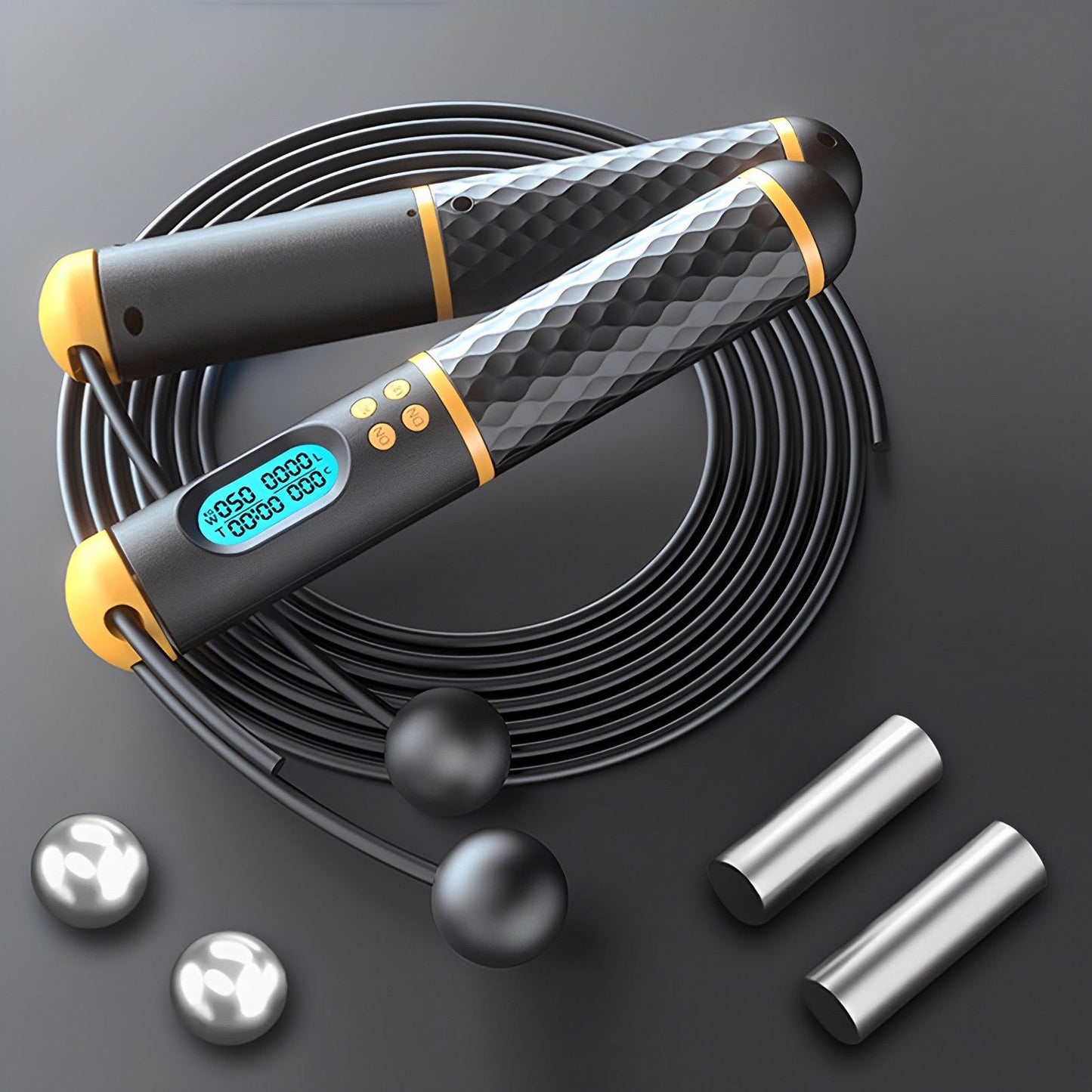 Lighteme Springseil in Form eines Springseils – verstellbares digitales Zählseil und Vibrationserinnerung für Fitness, Training, Workout, Fitnessstudio