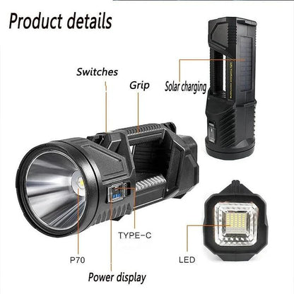 Lighteme USB wiederaufladbarer solarbetriebener Handsuchscheinwerfer