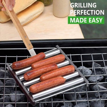 Lighteme BBQ-Hotdog-Rollständer aus Edelstahl mit Griff