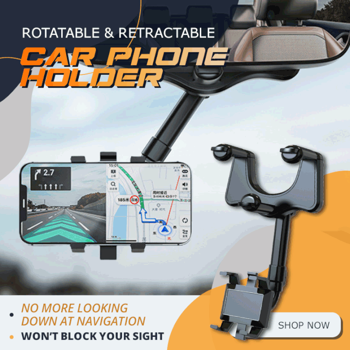 Support de téléphone de voiture rotatif et rétractable Lighteme