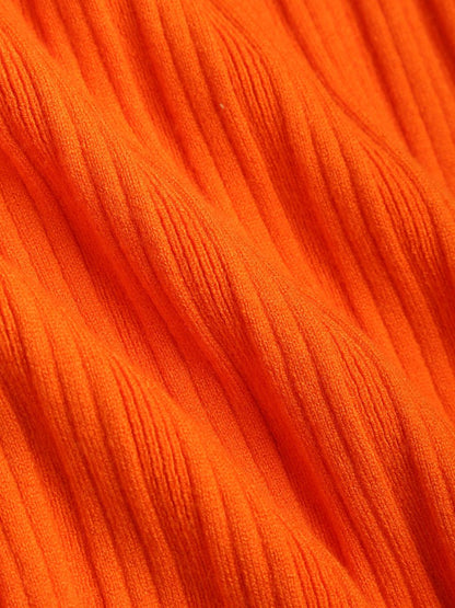 Lighteme Orange Damen Sommerkleid